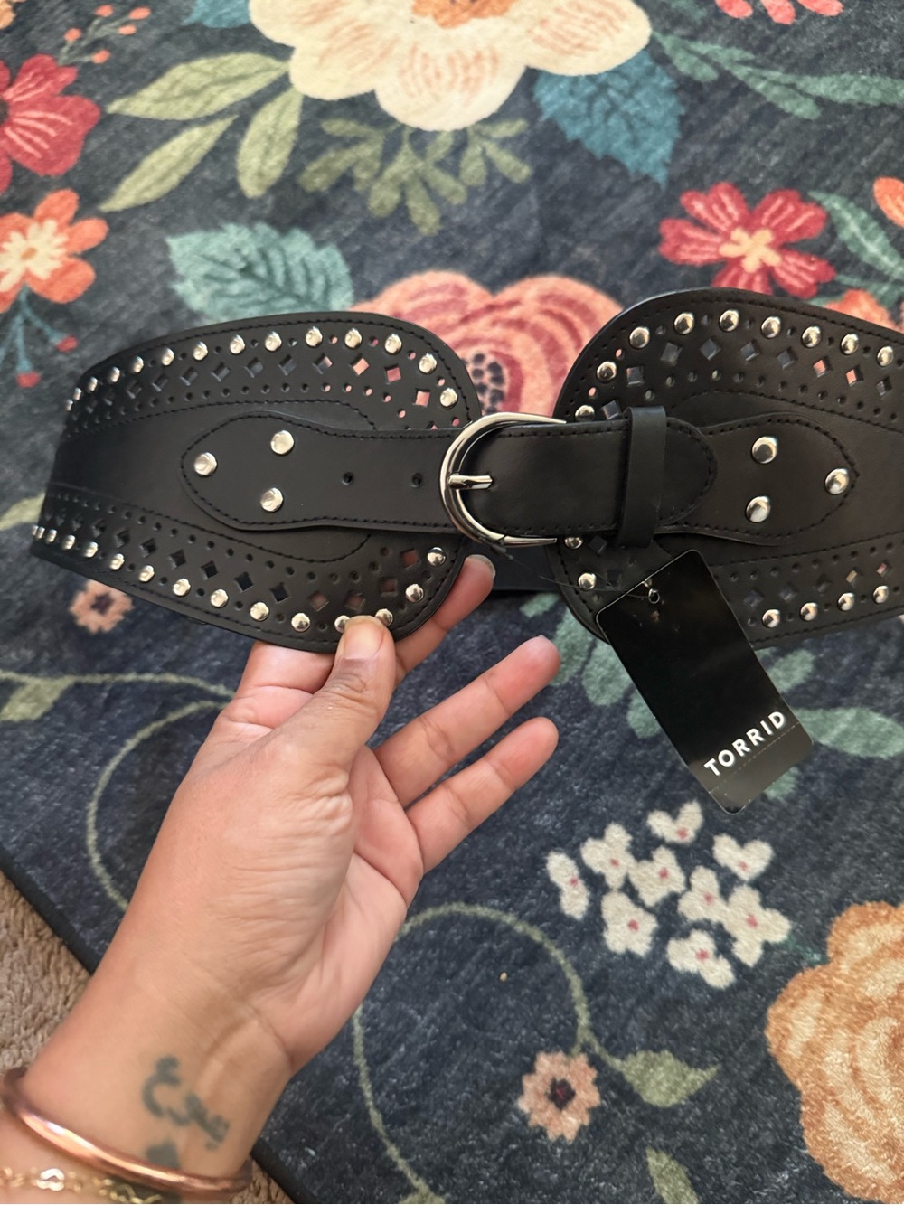 Torrid Wide Stretch Waist Belt Faux Leather Double Buckle‎ Corset Belt Plus